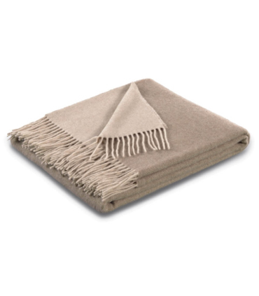 Plaid Cachemire Reversible Beige et Cappuccino - Collection VENICE 150 X 200 cm