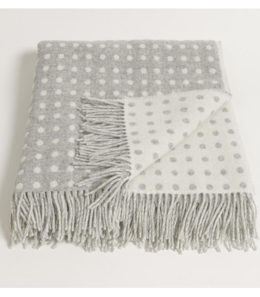 Plaid Pois Mérinos Gris