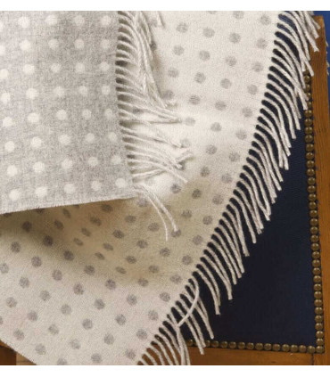 Plaid Mérinos Gris à Pois