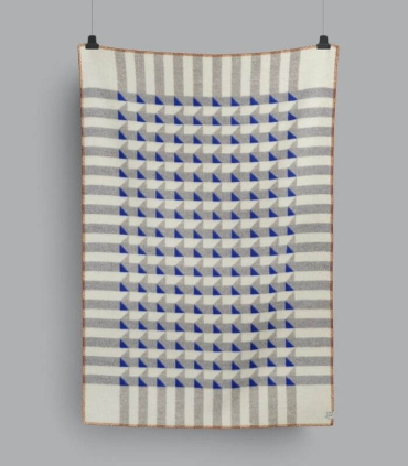 Plaid Pure Laine Design Kvam Bleu 135 X 200 cm