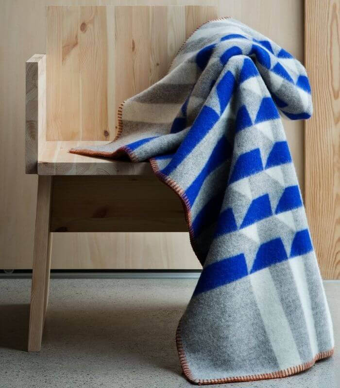 Plaid laine chevrons marine : Plaid Addict, vente en ligne de Plaids