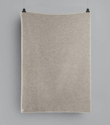 Plaid Laine Scandinave Reversible Gris et Ecru 135 X 200 cm