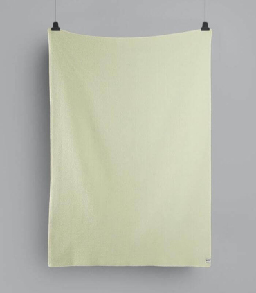 Plaid Laine Scandinave Reversible Jaune et Ecru 135 X 200 cm