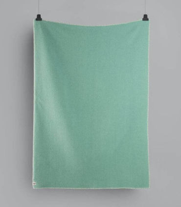 Plaid Laine Scandinave Reversible Turquoise et Bleu 135 X 200 cm