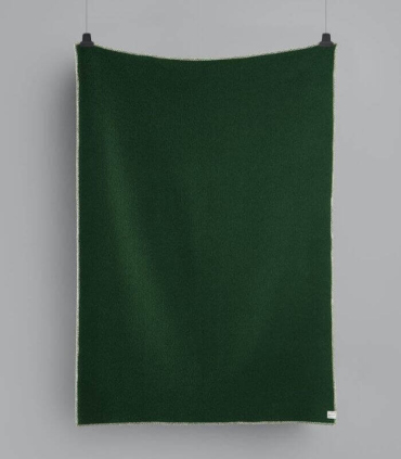 Plaid Laine Scandinave Reversible Vert 135 X 200 cm