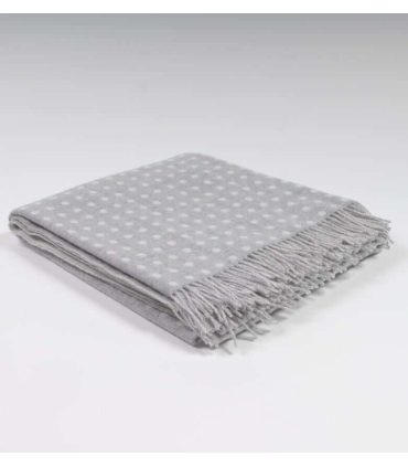 Plaid Mérinos Gris à Pois