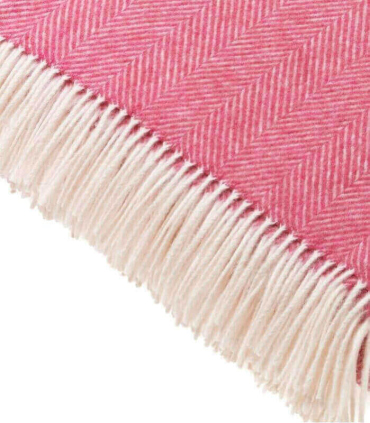 Plaid 100% Laine Mérinos Rose