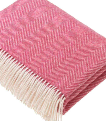 Plaid 100% Laine Mérinos Rose