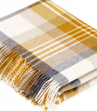 Plaid Laine Mérinos Melbourne Jaune - 140 X185 cm