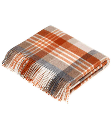Plaid Laine Mérinos Melbourne Orange - 140 X185 cm