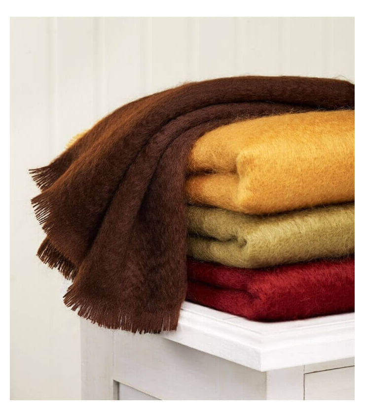 Plaid Mohair Bordeaux Vintage Luxe 140 X 180 cm