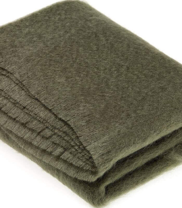 Plaid Mohair Kaki Luxe