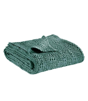 Jeté de canapé/ Couvre-lit 100% coton TANA Vert de Gris