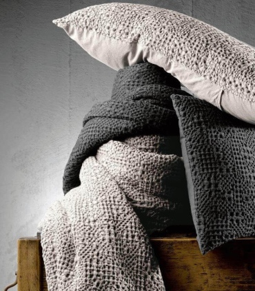 Jeté de canapé/ Couvre-lit 100% coton TANA Blanc Cassé