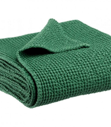 Jeté de canapé/ Couvre-lit 100% coton lavé Vert Prairie 240 X 260 cm