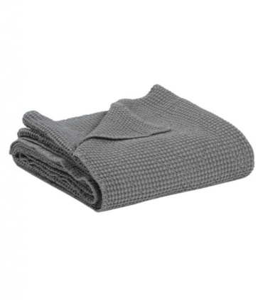 Jeté de canapé/ Couvre-lit 100% coton Gris Foncé