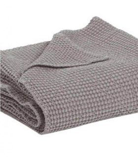 Jeté de canapé/ Couvre-lit 100% coton Gris Clair