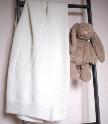 Couverture Bébé Sweet Love Blanc cassé Personnalisable