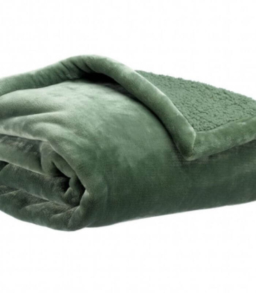Plaid Cocooning Effet Mouton Vert