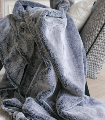 Plaid Fausse Fourrure Gris 140X180 cm