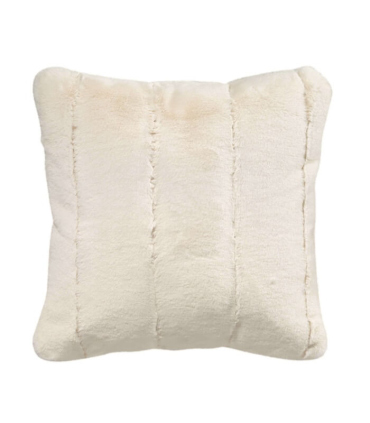 Coussin Fausse Fourrure Blanc Ivoire 45 X 45 cm