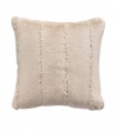 Coussin Fausse Fourrure Uni Beige 45 X 45 cm