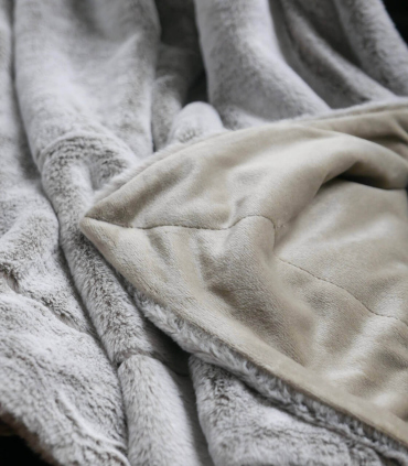Plaid Fausse Fourrure Naturel Beige 130 X 160 cm