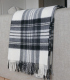 Plaid Ecossais Dress Stewart Gris Laine Mérinos 140X185cm