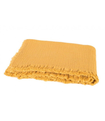 Plaid Jaune en gaze de Coton - Collection Comporta - 130 X 180 cm