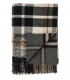 Plaid Laine Écossais Réversible Luxe Noir et Beige 140 X 190 cm