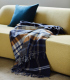 Plaid Laine Écossais Réversible Luxe Marine 140 X 190 cm