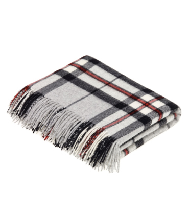 Plaid Laine Ecossais Thompson Gris 140X185 cm