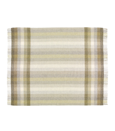 Plaid Laine Pure Laine Vert Sauge - Collection Country 140X185 cm