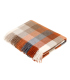 Plaid Laine Mérinos Carreaux Orange 140 X185 cm