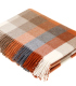 Plaid Laine Mérinos Carreaux Orange 140 X185 cm