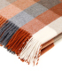 Plaid Laine Mérinos Carreaux Orange 140 X185 cm