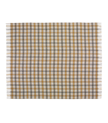 Plaid Ecossais Jaune et Gris - Collection Country 140 X 185 cm