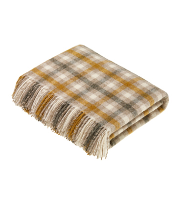 Plaid Ecossais Jaune et Gris - Collection Country 140 X 185 cm