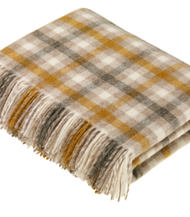 Plaid Ecossais Jaune et Gris - Collection Country 140 X 185 cm