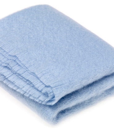 Plaid Mohair Bleu Ciel 140 X 180 cm