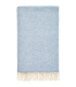 Plaid Laine Mérinos Chevrons Bleu Ciel 140 X 185 cm