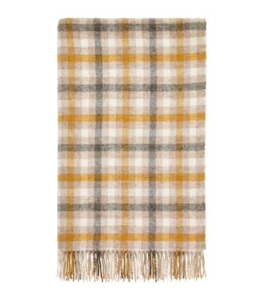 Plaid Ecossais Jaune et Gris - Collection Country 140 X 185 cm