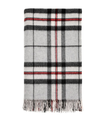 Plaid Laine Ecossais Thompson Gris - 140 X 185 cm