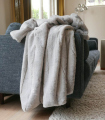 Plaid Fausse Fourrure Gris Perle 140 X 180 cm