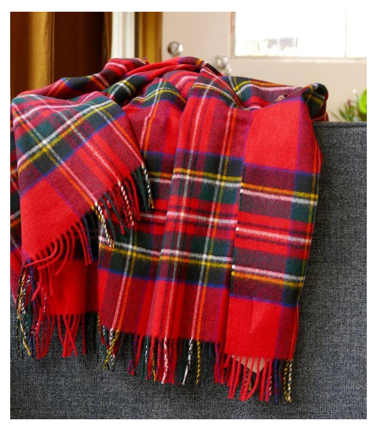 Plaid écossais Rouge 200x150 Cm - Flanelle Polyester Douce, Lavable Machine, Décoration Salon
