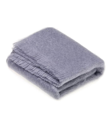 Plaid Mohair Bleu Gris Luxe 140 X 180 cm