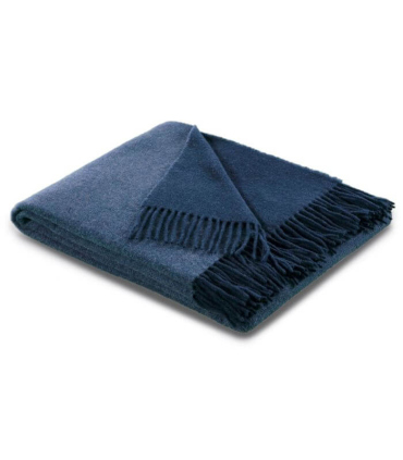 Plaid Cachemire et Laine Bleu Indigo 150 X 200 cm -  Collection VENICE