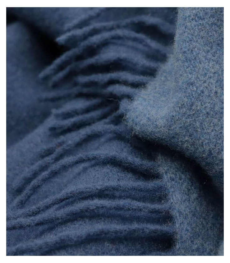 Écharpe Légère Oversize 90% Laine 10% Cachemire - Carreaux Bleus Et