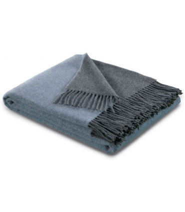 Plaid Cachemire Reversible Bleu et Gris 150 x 120 cm - Collection VENICE