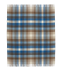 Plaid Laine Mérinos Carreaux Bleu  140 X185 cm